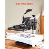 imageVEVOR 5 in 1 Heat Press Machine Heat Transfer Machine with 30 oz Tumbler Press 15 x 15 inch 360 Swing Away TShirt Pressing Fast Even Heating for TShirtsMugsPlatesHats BlackBlue5in112x15Black
