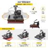 imageVEVOR 5 in 1 Heat Press Machine Heat Transfer Machine with 30 oz Tumbler Press 15 x 15 inch 360 Swing Away TShirt Pressing Fast Even Heating for TShirtsMugsPlatesHats BlackBlue8 in 1 Black15x15