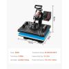 imageVEVOR 5 in 1 Heat Press Machine Heat Transfer Machine with 30 oz Tumbler Press 15 x 15 inch 360 Swing Away TShirt Pressing Fast Even Heating for TShirtsMugsPlatesHats BlackBlue5in112x15Black