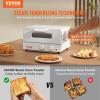 imageVEVOR 5IN1 Steam Oven Toaster 12L Convection Oven 1300W Steam Toaster Oven Countertop Combo with Grill Pizza Pan Gloves 2 Slices Toast 6inch Pizza Home and Commercial Use