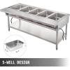 imageVEVOR 5Pan Commercial Food Warmer 5 x 206QT Electric Steam Table 3750W Professional Buffet Catering Food Warmer with Acrylic Sneeze Guard Food Grade Stainless Steel Server for Party Restaurant5 Pot
