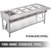 imageVEVOR 5Pan Commercial Food Warmer 5 x 206QT Electric Steam Table 3750W Professional Buffet Catering Food Warmer with Acrylic Sneeze Guard Food Grade Stainless Steel Server for Party Restaurant5 Pot