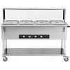 imageVEVOR 5Pan Commercial Food Warmer 5 x 206QT Electric Steam Table 3750W Professional Buffet Catering Food Warmer with Acrylic Sneeze Guard Food Grade Stainless Steel Server for Party Restaurant4 Pot with Guard