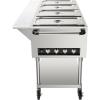 imageVEVOR 5Pan Commercial Food Warmer 5 x 206QT Electric Steam Table 3750W Professional Buffet Catering Food Warmer with Acrylic Sneeze Guard Food Grade Stainless Steel Server for Party Restaurant4 Well