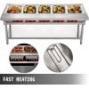 imageVEVOR 5Pan Commercial Food Warmer 5 x 206QT Electric Steam Table 3750W Professional Buffet Catering Food Warmer with Acrylic Sneeze Guard Food Grade Stainless Steel Server for Party Restaurant5 Pot