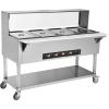 imageVEVOR 5Pan Commercial Food Warmer 5 x 206QT Electric Steam Table 3750W Professional Buffet Catering Food Warmer with Acrylic Sneeze Guard Food Grade Stainless Steel Server for Party Restaurant4 Pot with Guard