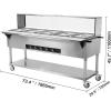 imageVEVOR 5Pan Commercial Food Warmer 5 x 206QT Electric Steam Table 3750W Professional Buffet Catering Food Warmer with Acrylic Sneeze Guard Food Grade Stainless Steel Server for Party Restaurant5 Pot with Guard