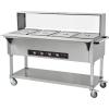 imageVEVOR 5Pan Commercial Food Warmer 5 x 206QT Electric Steam Table 3750W Professional Buffet Catering Food Warmer with Acrylic Sneeze Guard Food Grade Stainless Steel Server for Party Restaurant4 Pot with Guard