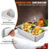 imageVEVOR 6 Pack Hotel Pans Full Size 6Inch Stainless Steel Steam Table PansAntiJam Catering Trays for Steam Tables for Home Party Restaurant Hotel Buffet6 Deep 6 Pack