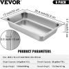 imageVEVOR 6 Pack Hotel Pans Full Size 6Inch Stainless Steel Steam Table PansAntiJam Catering Trays for Steam Tables for Home Party Restaurant Hotel Buffet4 Deep 6 Pack