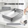 imageVEVOR 6 Pack Hotel Pans Full Size 6Inch Stainless Steel Steam Table PansAntiJam Catering Trays for Steam Tables for Home Party Restaurant Hotel Buffet25 Deep 6 PackThickened