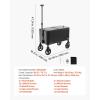 imageVEVOR 80 Quart Rolling Ice Chest Cart with 2Stage Telescopic Pull Handle and 2 Swivel Casters Portable Table Beach Patio Party Bar Cold Drink Beverage Outdoor Park Cart on Wheels Black