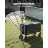 imageVEVOR 80 Quart Rolling Ice Chest Cart with 2Stage Telescopic Pull Handle and 2 Swivel Casters Portable Table Beach Patio Party Bar Cold Drink Beverage Outdoor Park Cart on Wheels Black