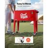 imageVEVOR 80 Quart Rolling Ice Chest Holds up to 50 Bottles  110 Cans Portable Patio Party Bar Drink Cooler Cart with 4 Swivel Casters 2 with Brakes Beverage Cooler Trolley with Bottle Opener Red