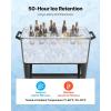 imageVEVOR 80 Quart Rolling Ice Chest Holds up to 50 Bottles  110 Cans Portable Patio Party Bar Drink Cooler Cart with Bottom Shelf Beverage Pool with Side Basket and Bottle Opener Black