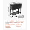 imageVEVOR 80 Quart Rolling Ice Chest Holds up to 50 Bottles  110 Cans Portable Patio Party Bar Drink Cooler Cart with Bottom Shelf Beverage Pool with Side Basket and Bottle Opener Black
