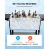 imageVEVOR 80QT Rolling Ice Chest Holds up to 50 Bottles  110 Cans Portable Patio Party Bar Drink Cooler Cart with Bottom Shelf ampamp Foldable Side Shelves Beverage Pool with Swivel Wheels ampamp Bottle Opener