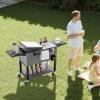 imageVEVOR 80QT Rolling Ice Chest Holds up to 50 Bottles  110 Cans Portable Patio Party Bar Drink Cooler Cart with Bottom Shelf ampamp Foldable Side Shelves Beverage Pool with Swivel Wheels ampamp Bottle Opener