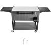 imageVEVOR 80QT Rolling Ice Chest Holds up to 50 Bottles  110 Cans Portable Patio Party Bar Drink Cooler Cart with Bottom Shelf ampamp Foldable Side Shelves Beverage Pool with Swivel Wheels ampamp Bottle Opener