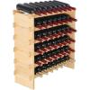 imageVEVOR 8Tier 72 Bottles Stackable Modular Wine Rack Freestanding Wines Holder Display Shelf Solid Bamboo Wood Storage Racks WobbleFree Shelves for Kitchens Dining Rooms Cellars Natural ColorOriginal Wooden Colour