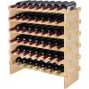 imageVEVOR 8Tier 72 Bottles Stackable Modular Wine Rack Freestanding Wines Holder Display Shelf Solid Bamboo Wood Storage Racks WobbleFree Shelves for Kitchens Dining Rooms Cellars Natural ColorOriginal Wooden Colour