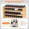 imageVEVOR 8Tier 72 Bottles Stackable Modular Wine Rack Freestanding Wines Holder Display Shelf Solid Bamboo Wood Storage Racks WobbleFree Shelves for Kitchens Dining Rooms Cellars Natural ColorOriginal Wooden Colour