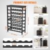 imageVEVOR 8Tier 72 Bottles Stackable Modular Wine Rack Freestanding Wines Holder Display Shelf Solid Bamboo Wood Storage Racks WobbleFree Shelves for Kitchens Dining Rooms Cellars Natural ColorBlack