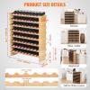 imageVEVOR 8Tier 72 Bottles Stackable Modular Wine Rack Freestanding Wines Holder Display Shelf Solid Bamboo Wood Storage Racks WobbleFree Shelves for Kitchens Dining Rooms Cellars Natural ColorOriginal Wooden Colour
