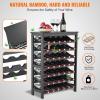 imageVEVOR 8Tier 72 Bottles Stackable Modular Wine Rack Freestanding Wines Holder Display Shelf Solid Bamboo Wood Storage Racks WobbleFree Shelves for Kitchens Dining Rooms Cellars Natural ColorBlack