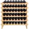 imageVEVOR 8Tier 72 Bottles Stackable Modular Wine Rack Freestanding Wines Holder Display Shelf Solid Bamboo Wood Storage Racks WobbleFree Shelves for Kitchens Dining Rooms Cellars Natural ColorOriginal Wooden Colour