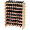 imageVEVOR 8Tier 72 Bottles Stackable Modular Wine Rack Freestanding Wines Holder Display Shelf Solid Bamboo Wood Storage Racks WobbleFree Shelves for Kitchens Dining Rooms Cellars Natural ColorOriginal Wooden Colour