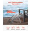 imageVEVOR Adirondack Ottoman 187L x 197W x 13H Inch HDPE Plastic Folding Adirondack Ottoman WeatherResistant Foot Rest for Adirondack Chair Widely Used for Outside Porch Pool Lawn Backyard BlackGray