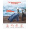 imageVEVOR Adirondack Ottoman 187L x 197W x 13H Inch HDPE Plastic Folding Adirondack Ottoman WeatherResistant Foot Rest for Adirondack Chair Widely Used for Outside Porch Pool Lawn Backyard BlackBlue