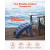 imageVEVOR Adirondack Ottoman 187L x 197W x 13H Inch HDPE Plastic Folding Adirondack Ottoman WeatherResistant Foot Rest for Adirondack Chair Widely Used for Outside Porch Pool Lawn Backyard BlackBlue