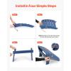 imageVEVOR Adirondack Ottoman 187L x 197W x 13H Inch HDPE Plastic Folding Adirondack Ottoman WeatherResistant Foot Rest for Adirondack Chair Widely Used for Outside Porch Pool Lawn Backyard BlackBlue
