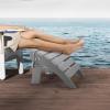 imageVEVOR Adirondack Ottoman 187L x 197W x 13H Inch HDPE Plastic Folding Adirondack Ottoman WeatherResistant Foot Rest for Adirondack Chair Widely Used for Outside Porch Pool Lawn Backyard BlackGray