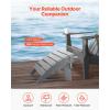 imageVEVOR Adirondack Ottoman 187L x 197W x 13H Inch HDPE Plastic Folding Adirondack Ottoman WeatherResistant Foot Rest for Adirondack Chair Widely Used for Outside Porch Pool Lawn Backyard BlackGray