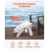 imageVEVOR Adirondack Ottoman 187L x 197W x 13H Inch HDPE Plastic Folding Adirondack Ottoman WeatherResistant Foot Rest for Adirondack Chair Widely Used for Outside Porch Pool Lawn Backyard BlackWhite