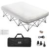 imageVEVOR Air Mattress with Frame Inflatable 2 Person Camping Cot with Builtin Pump Portable Folding Air Beds Supports 600 lbs Blow Up Bed for Guests Camping Travel Indoor ampamp Outdoor UseQueen 78L x 60W x 25H