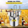 imageVEVOR Alcohol Still 3 Gallon Stainless Steel Alcohol Distiller with Copper Tube ampamp Buildin Thermometer ampamp Water Pump Double Thumper Keg Home Brewing Kit for DIY Whiskey Wine Brandy3Gal