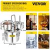 imageVEVOR Alcohol Still 3 Gallon Stainless Steel Alcohol Distiller with Copper Tube ampamp Buildin Thermometer ampamp Water Pump Double Thumper Keg Home Brewing Kit for DIY Whiskey Wine Brandy3Gal