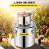 imageVEVOR Alcohol Still 5Gal20L Alcohol Distiller Stainless Steel Distillery Kit for Alcohol with Copper Tube Home Brewing Kit Buildin Thermometer for DIY Whisky Wine Brandy5Gal