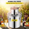 imageVEVOR Alcohol Still 5Gal20L Alcohol Distiller Stainless Steel Distillery Kit for Alcohol with Copper Tube Home Brewing Kit Buildin Thermometer for DIY Whisky Wine Brandy3Gal