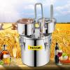 imageVEVOR Alcohol Still 8GAL30L Alcohol Distiller with Thumper Keg Distillery Kit for Alcohol with Copper Tube ampamp Buildin Thermometer ampamp Water Pump5Gal