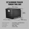 imageVEVOR Aluminum Alloy Tongue Box  Heavy Duty Trailer Storage with Lock Keys  Utility Tongue Box for Pickup Truck RV 29quotx162quotx18quot33 