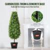 imageVEVOR Artificial Boxwood Topiary Tree 36 inch Tall 2 Pieces Faux Topiary Trees Green Faux Plant wExtra Leaves ampamp Pot ampamp Small Decoration UV Rated Greenery Set for Home Decor IndoorOutdoor
