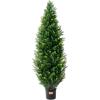 imageVEVOR Artificial Cedar Topiary Tree 48 inch Tall 2 Pieces with Extra Leaves ampamp Pot Faux Evergreen Fake Pine Cypress Trees Plant UV Rated Artificial Greenery Set for Home Decor IndoorOutdoor4ft