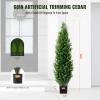 imageVEVOR Artificial Cedar Topiary Tree 48 inch Tall 2 Pieces with Extra Leaves ampamp Pot Faux Evergreen Fake Pine Cypress Trees Plant UV Rated Artificial Greenery Set for Home Decor IndoorOutdoor5ft