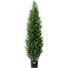 imageVEVOR Artificial Cedar Topiary Tree 48 inch Tall 2 Pieces with Extra Leaves ampamp Pot Faux Evergreen Fake Pine Cypress Trees Plant UV Rated Artificial Greenery Set for Home Decor IndoorOutdoor5ft