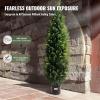 imageVEVOR Artificial Cedar Topiary Tree 48 inch Tall 2 Pieces with Extra Leaves ampamp Pot Faux Evergreen Fake Pine Cypress Trees Plant UV Rated Artificial Greenery Set for Home Decor IndoorOutdoor5ft
